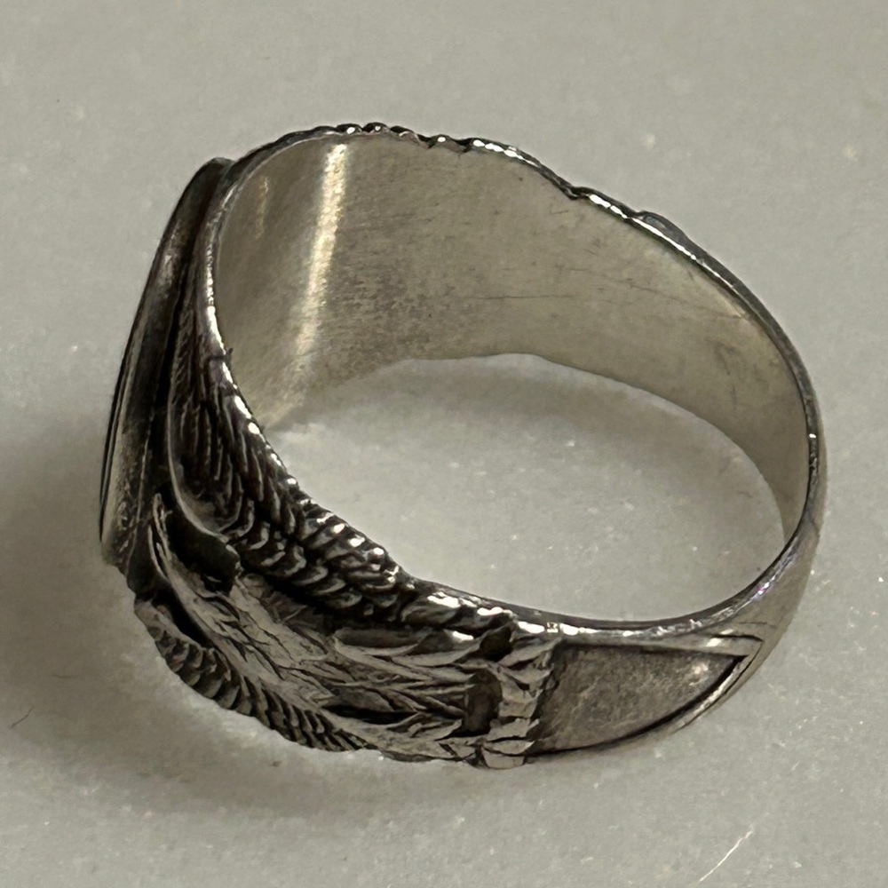 Vintage ~Sterling Silver US Army 5h Armored Division /Eagles Design Size 8 Ring - Picture 11 of 15